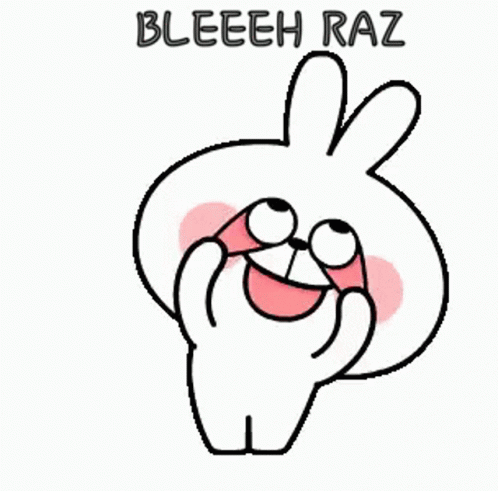 Cartoon Bunny Making Funny Face With Pink Heart On Cheek GIF
