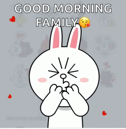 Cartoon Bunny Saying Good Morning