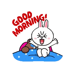 Cartoon Bunny Saying Good Morning