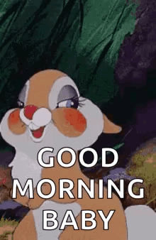 Cartoon Bunny Saying Good Morning