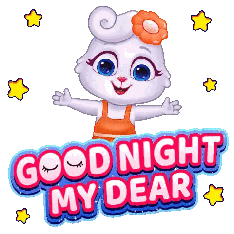 Cartoon Bunny Saying Good Night