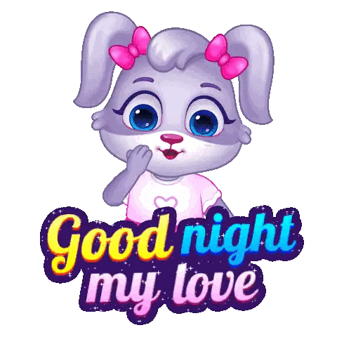 Cartoon Bunny Saying Good Night Love