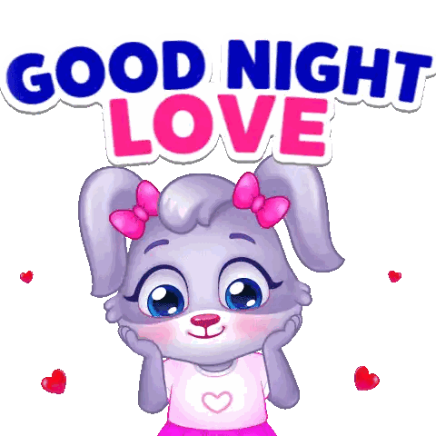 Cartoon Bunny Saying Good Night Love