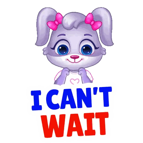 Cartoon Bunny Saying I Can't Wait