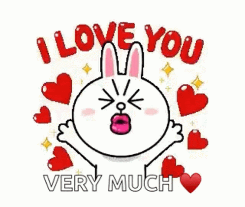 Cartoon Bunny Saying I Love You