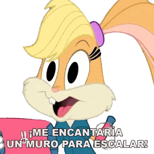 Cartoon Bunny Saying Me Encantaria Un Muro Para Escalar