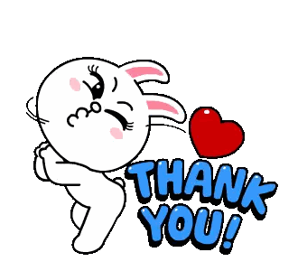 Cartoon Bunny Saying Thank You With Heart