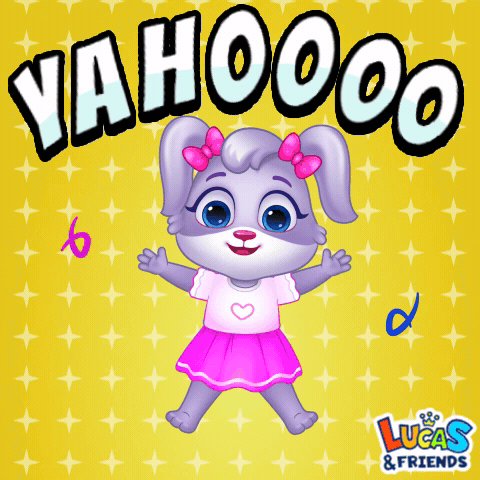 Cartoon Bunny Saying Ya Hoo GIF