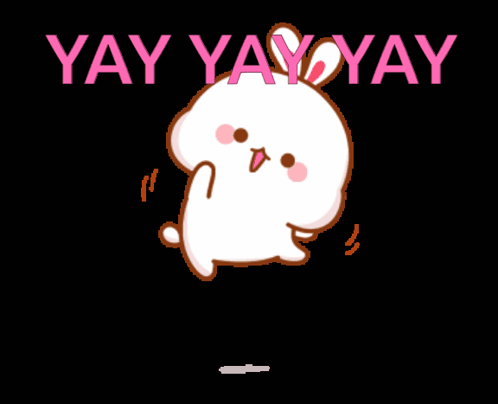 Cartoon Bunny Saying Yay