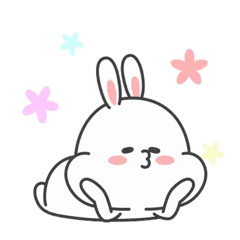 Cartoon Bunny with Flowers