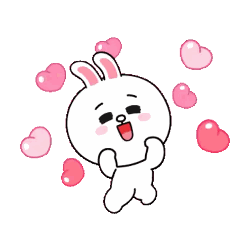 Cartoon Bunny With Hearts