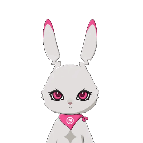 Cartoon Bunny with Pink Scarf and M
