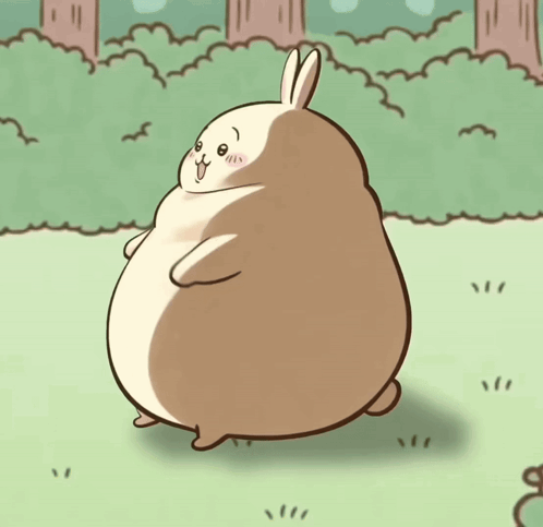 Cartoon Bunny With Smiley Face GIF