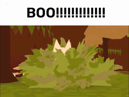 Cartoon Bush With Boo