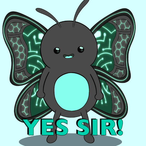 Cartoon Butterfly Saying Yes Sir