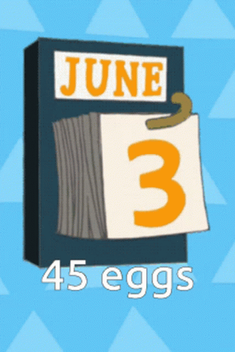 Cartoon Calendar June 3 with 45 Eggs