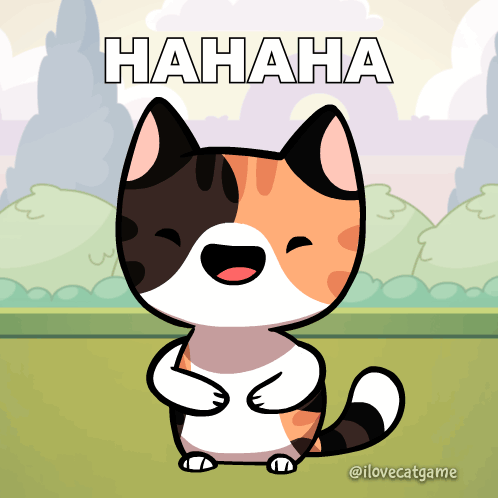 Cartoon Calico Cat Laughing Hahaha GIF