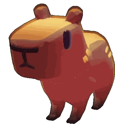 Cartoon Capybara with I Face