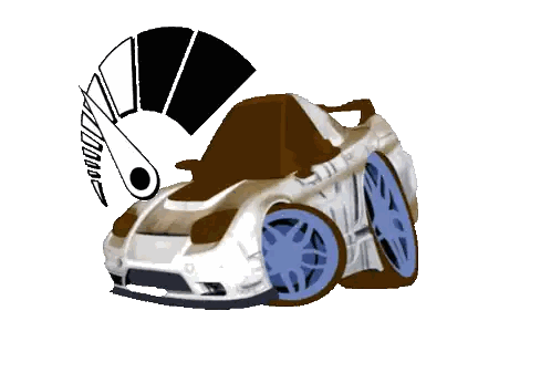 Cartoon Car with Speedometer