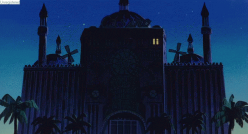 Cartoon Casino With Palm Trees