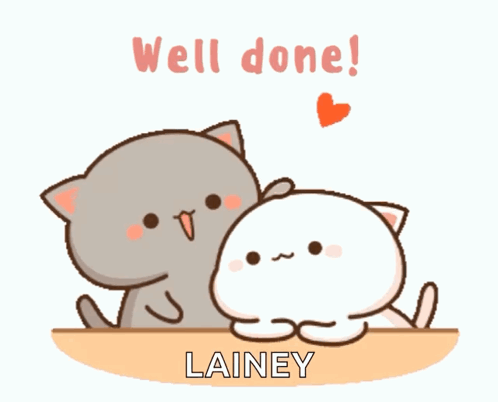 Cartoon Cat and White Cat Well Done Lainey