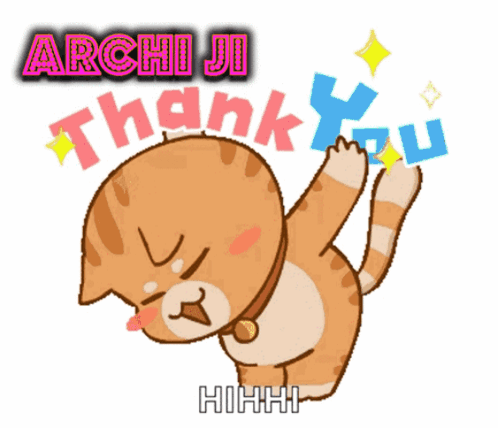 Cartoon Cat Archiji Thank You