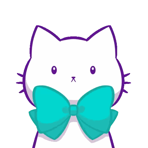 Cartoon Cat Blue Bow Tie