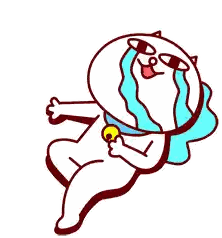 Cartoon Cat Crying Holding Microphone