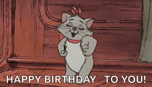 Cartoon Cat Dancing Happy Birthday GIF