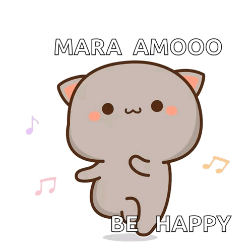 Cartoon Cat Dancing With Mara Amooo Be Happy