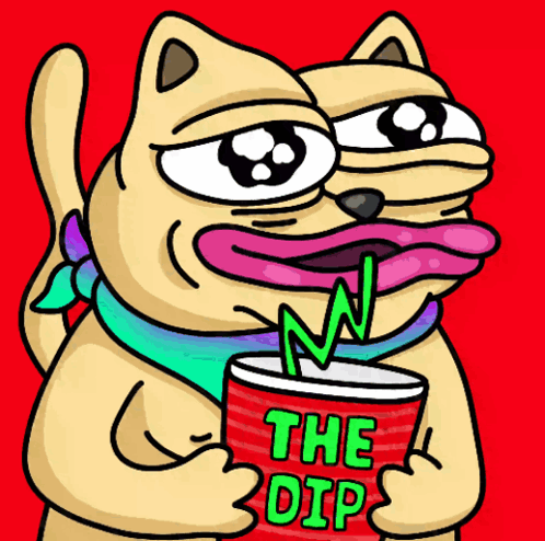 Cartoon Cat Drinking From Can Saying The Dip