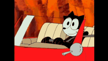 Cartoon Cat Driving With A Straight Face GIF