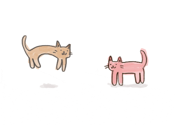 Cartoon Cat Duo Jumping Up And Down GIF