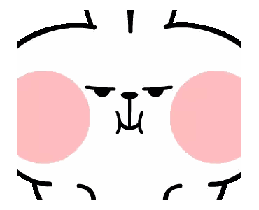 Cartoon Cat Face With Pink Cheeks