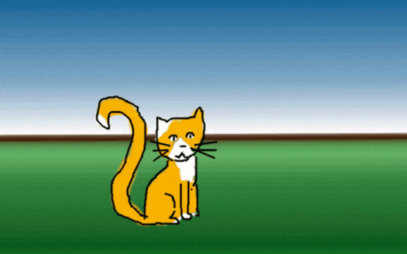 Cartoon Cat Flying GIF