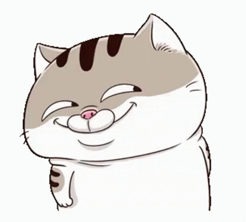 Cartoon Cat Funny Face Eyes Closed GIF