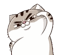 Cartoon Cat Funny Face Scratching Head
