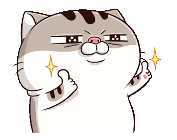 Cartoon Cat Giving Thumbs Up with Sparkles
