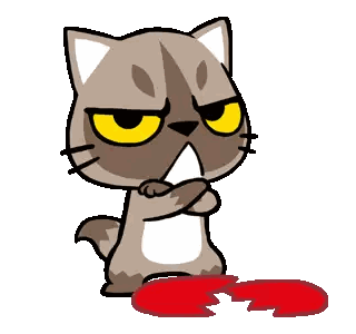 Cartoon Cat Holding Broken Heart