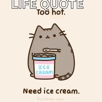 Cartoon Cat Holding Bucket of Ice Cream