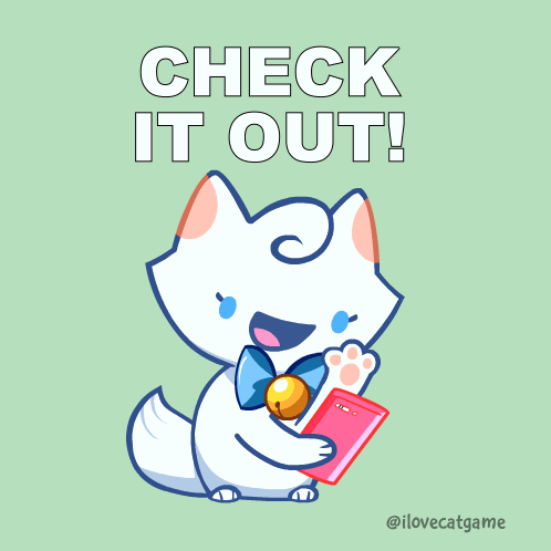 Cartoon Cat Holding Cell Phone Check It Out