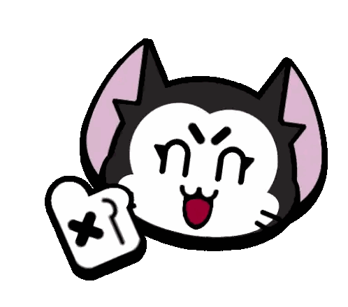 Cartoon Cat Holding Crossed Bread
