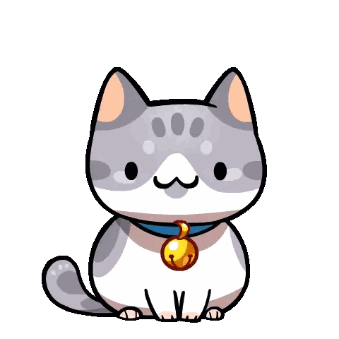 Cartoon Cat Holding Heart