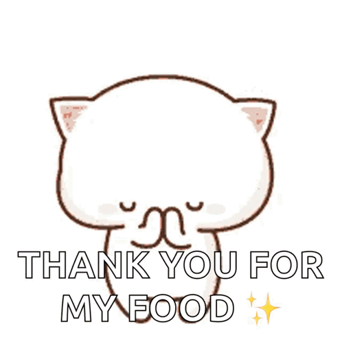 Cartoon Cat Holding Heart Saying Thank You