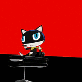 Cartoon Cat Holding Knife Near Film Strip