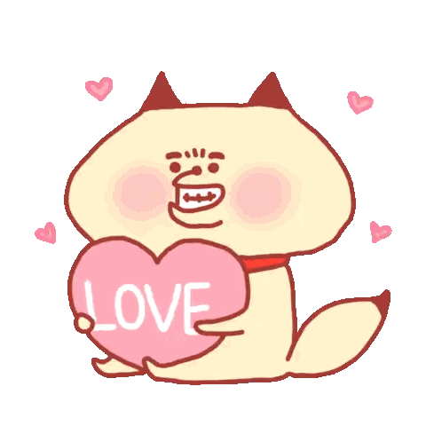 Cartoon Cat Holding Love Heart