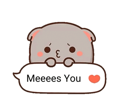Cartoon Cat Holding Speech Bubble Saying Meees You