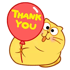 Cartoon Cat Holding Thank You Balloon