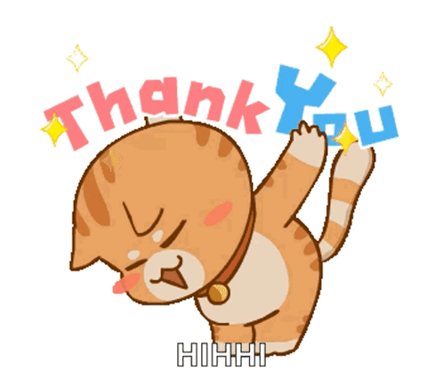 Cartoon Cat Holding Thank You Sign