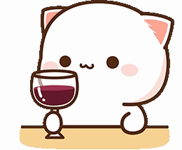 Cartoon Cat Holding Wine